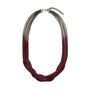 Charcoal and scarlet three strands necklace by Sarah Cavender